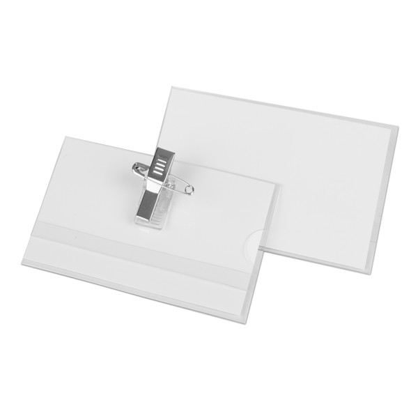 Name badge with combi-clip | 90 x 57mm | 123ink | 25-pack 390525 - 1
