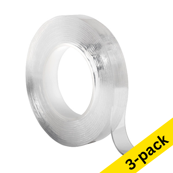 Nano tape 20mm x 1m (double-sided) | 123ink transparent | 3-pack 302157 - 1