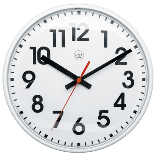 NeXtime plastic white wall clock with white dial, 260mm NX-7308WI 219515 - 1