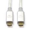Nedis Apple iPhone USB-C to USB-C 3.2 white charging cable, 1 metre