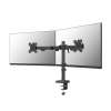 Neomounts Nero Quick Fix black monitor arm for 2 monitors (with clamp and desk grommet) 204016 - 1