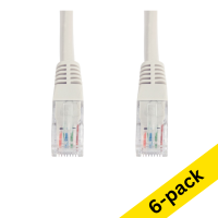 Network cable (1m) | Cat6a U/UTP | 123ink grey | 6-pack