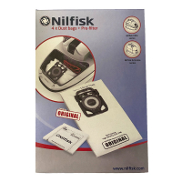 Nilfisk 107407940 Elite/Extreme/King microfibre hoover bags | original Nilfisk | 4 bags SNI01024