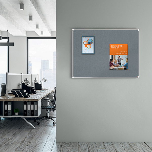 Felt notice board | Nobo Premium Plus | grey | 90cm x 60cm 247413 - 5