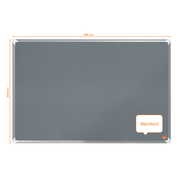 Nobo Premium Plus grey felt notice board, 90cm x 60cm 1915195 247413 - 1