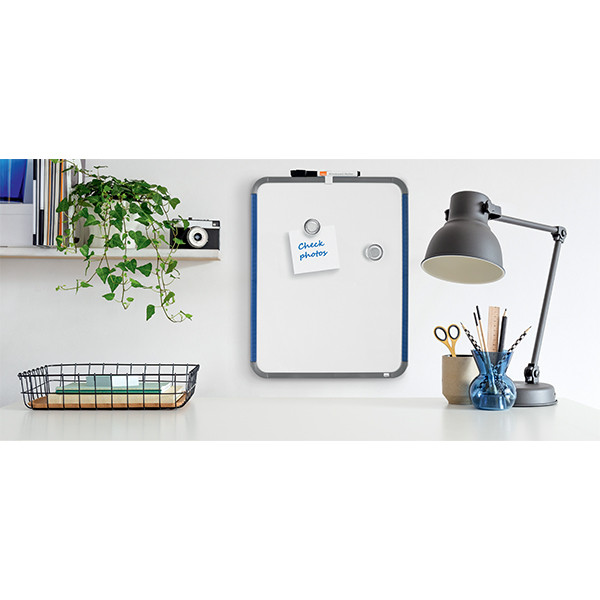 Whiteboard 36 x 28cm magnetic lacquered | white | Nobo slimline 247142 - 5