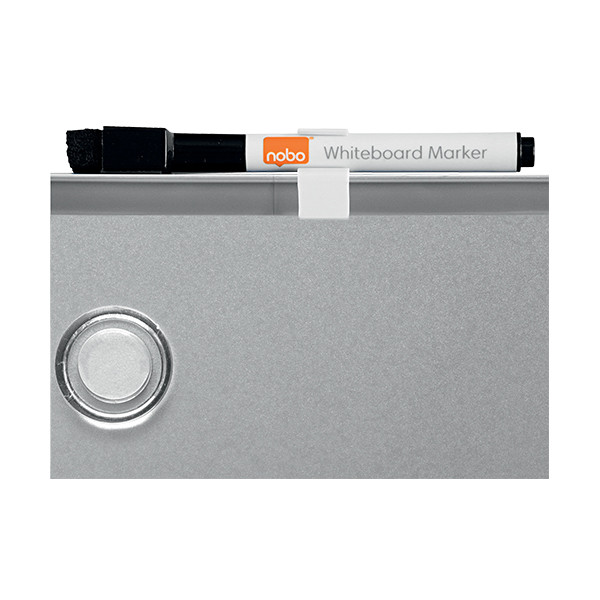 Whiteboard 36 x 28cm magnetic painted steel | silver | Nobo slimline 247141 - 3
