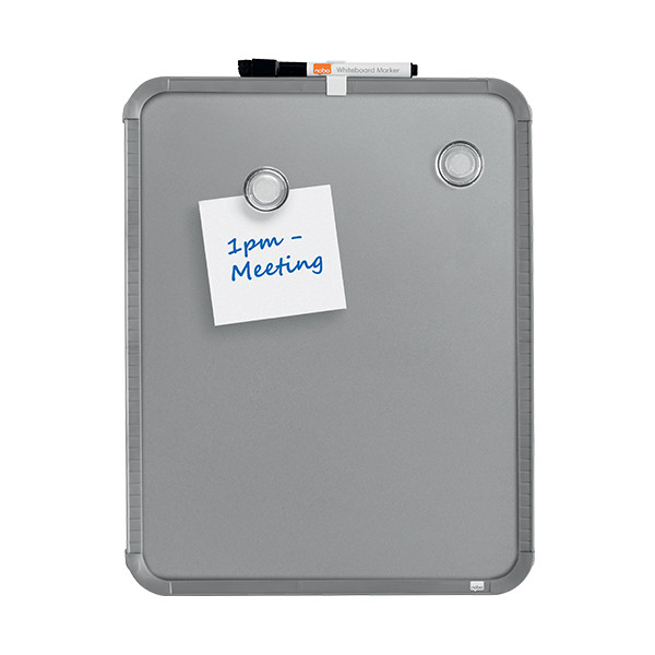 Whiteboard 36 x 28cm magnetic painted steel | silver | Nobo slimline 247141 - 1