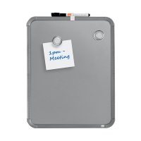 Whiteboard 36 x 28cm magnetic painted steel | silver | Nobo slimline 247141
