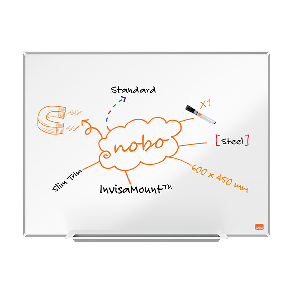 Whiteboard 60 x 45cm magnetic lacquered steel | Nobo Impression Pro 247388 - 4