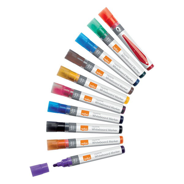 Whiteboard marker 3mm round | assorted | Nobo | 10-pack 247525 - 1