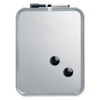 Nobo slimline lacquered steel silver magnetic whiteboard, 28cm x 22cm QB05142CD 247139