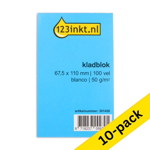 Notebook blank 67.5 x 110mm | 123ink | 100 sheets | 10-pack 301427 - 1