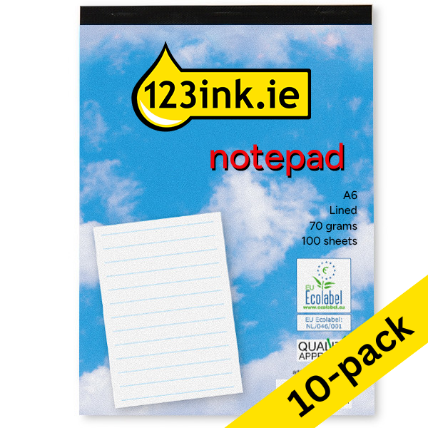 Notepad A6 | 123ink | 100 sheets | 10-pack 300789 - 1