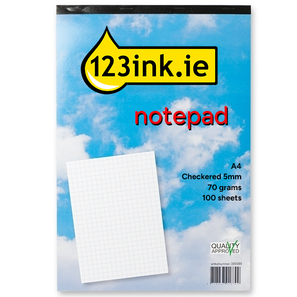 Notepad checkered A4 | 123ink | 100 sheets 300288 - 1