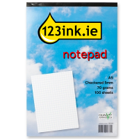 Notepad checkered A5 | 123ink | 100 sheets 300291