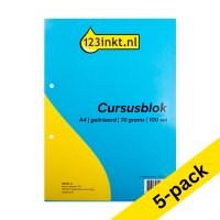 Notepad course block A4 | 123ink | 100 sheets | 5-pack 302235