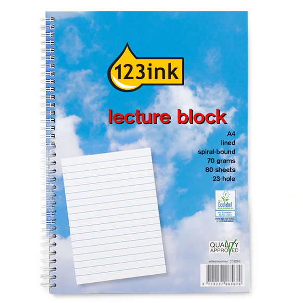 Notepad lecture block A4 | 123ink | 80 sheets 300589 - 1