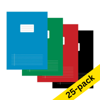 Notepad lined A4 | assorted colours | 123ink | 40 sheets | 25-pack 303147