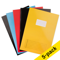 Notepad lined A4 | assorted colours | 123ink | 40 sheets | 5-pack