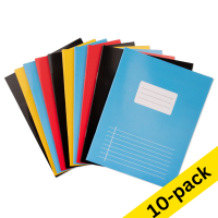 Notepad lined A5 | assorted colours | 123ink | 40 sheets | 10-pack 300634