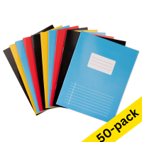 Notepad lined A5 | assorted colours | 123ink | 40 sheets | 50-pack 300635