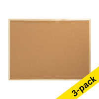 Notice board with wooden frame | 123ink | 60cm x 80cm | 3-pack