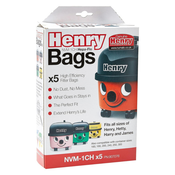 Numatic NVM-1CH microfibre vacuum cleaner bags | original Numatic | 5 bags SNU01019 - 1