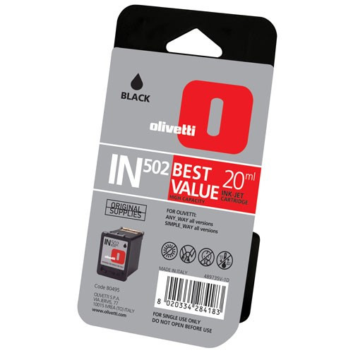 Olivetti IN502 (B0495) high capacity black ink cartridge (original Olivetti) 042120 - 1