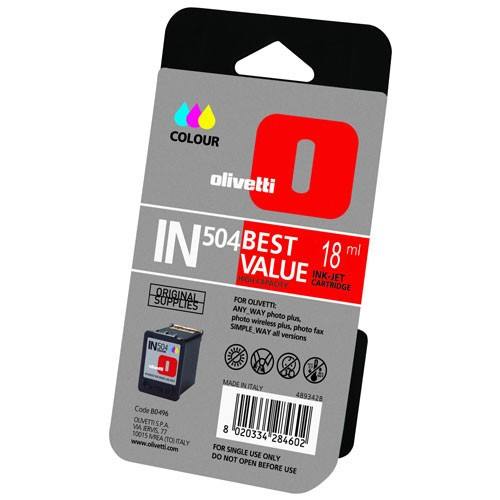 Olivetti IN504 (B0496) high capacity colour ink cartridge (original) B0496 042140 - 1