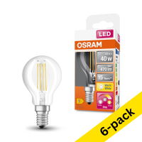 Osram E14 LED GlowDim dimmable filament ball bulb 4W (40W) | 2200-2700K (6-pack)