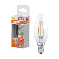 Osram E14 LED clear dimmable candle filament bulb 1.8W (25W) | 2700K LOS01843