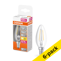 Osram E14 LED clear dimmable candle filament bulb 2.8W (25W) (6-pack)  LOS00127