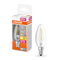 Osram E14 LED clear dimmable candle filament bulb 2.8W (25W)  LOS00126
