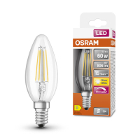 Osram E14 LED clear dimmable candle filament bulb 5.5W (60W) LOS00132