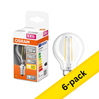 Osram E14 LED clear filament ball bulb 2.5W (25W) (6-pack)  LOS00185