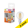 Osram E14 LED clear filament ball bulb 3.4W (40W) | 2700K (6-pack) LOS01896 - 1