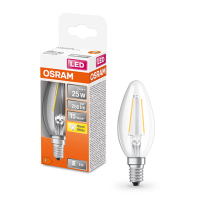 Osram E14 LED clear filament candle bulb 2.5W (25W)  LOS00144