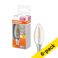 Osram E14 LED clear filament candle bulb 4W (40W) (6-pack)  LOS00147