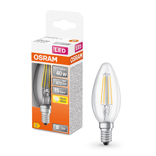 Osram E14 LED clear filament candle bulb 4W (40W)  LOS00146 - 1