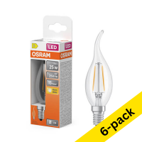 Osram E14 LED clear filament decorative candle bulb 1.8W (25W) | 2700K (6-pack) LOS02139
