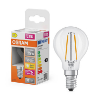 Osram E14 LED dimmable clear filament ball bulb 1.8W (25W) | 2700K LOS01869