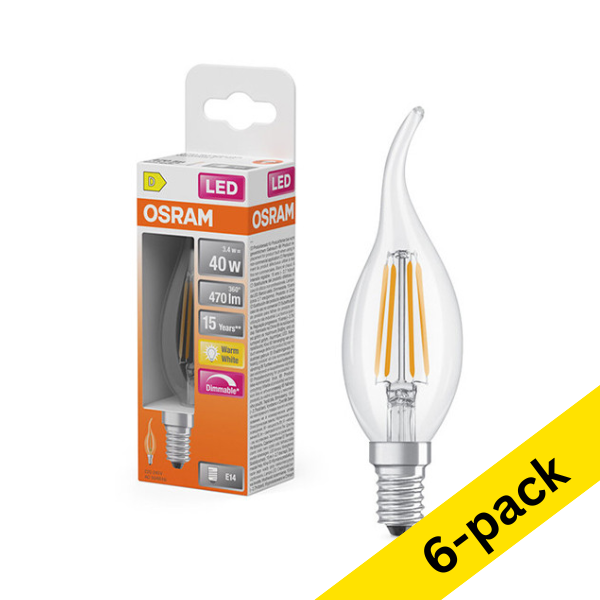 Osram E14 LED dimmable decorative filament bulb 3.4W (40W) | 2700K (6-pack) LOS01846 - 1