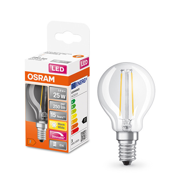 Osram E14 LED dimmable filament ball bulb 2.2W (25W)  LOS00160 - 1