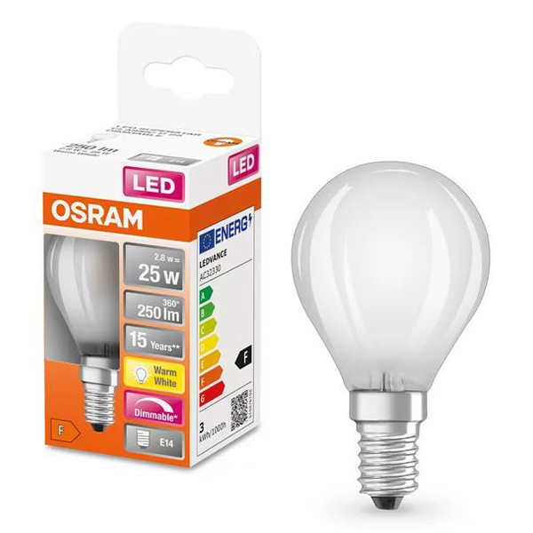 Osram E14 LED dimmable filament ball bulb 2.2W (25W)  LOS00168 - 1