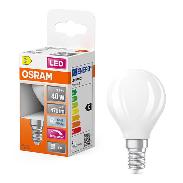 Osram E14 LED dimmable matte ball bulb 3.4W (40W) | 4000K LOS01801 - 1