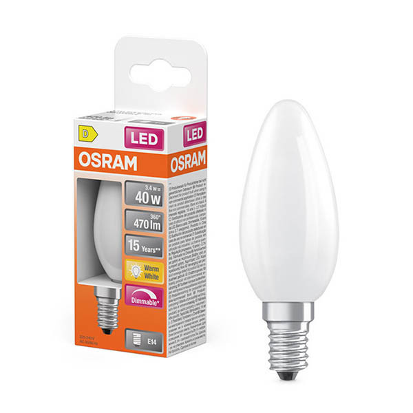 Osram E14 LED dimmable matte candle bulb 3.4W (40W) | 2700K LOS01853 - 1