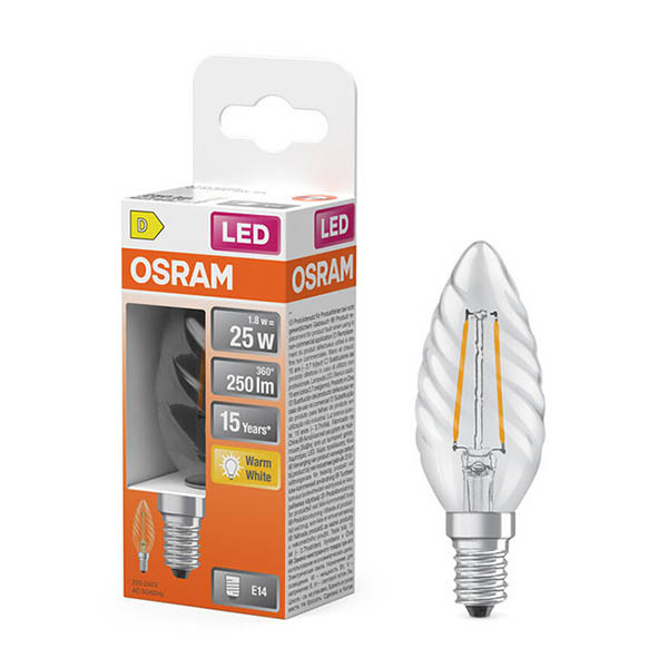 Osram E14 LED filament candle bulb 1.8W (25W) | 2700K LOS02136 - 1