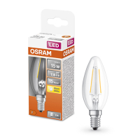 Osram E14 LED filament clear candle bulb 1.5W (15W)  LOS00142