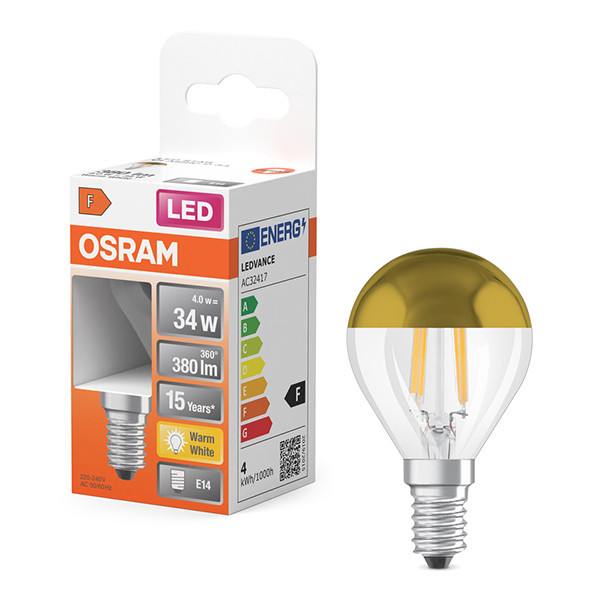 Osram E14 LED gold filament top mirror ball bulb 4W (34W) | 2700K LOS01697 - 1